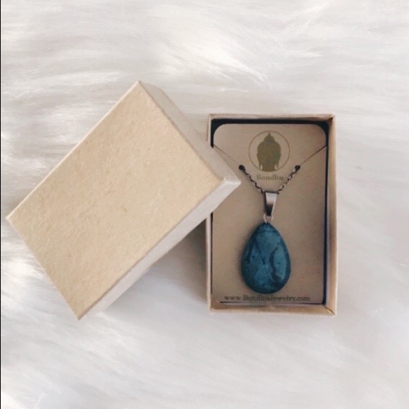 ✨HP✨ Blue Jasper Teardrop Sterling Silver Necklace - Picture 3 of 9